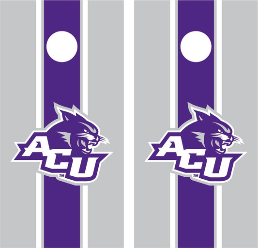 Abilene Christian University Cornhole Decals - Stripe
