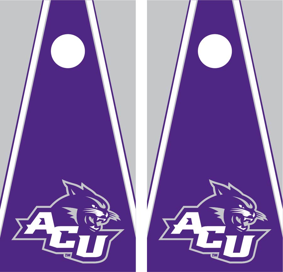 Abilene Christian University Cornhole Decals - Triangle