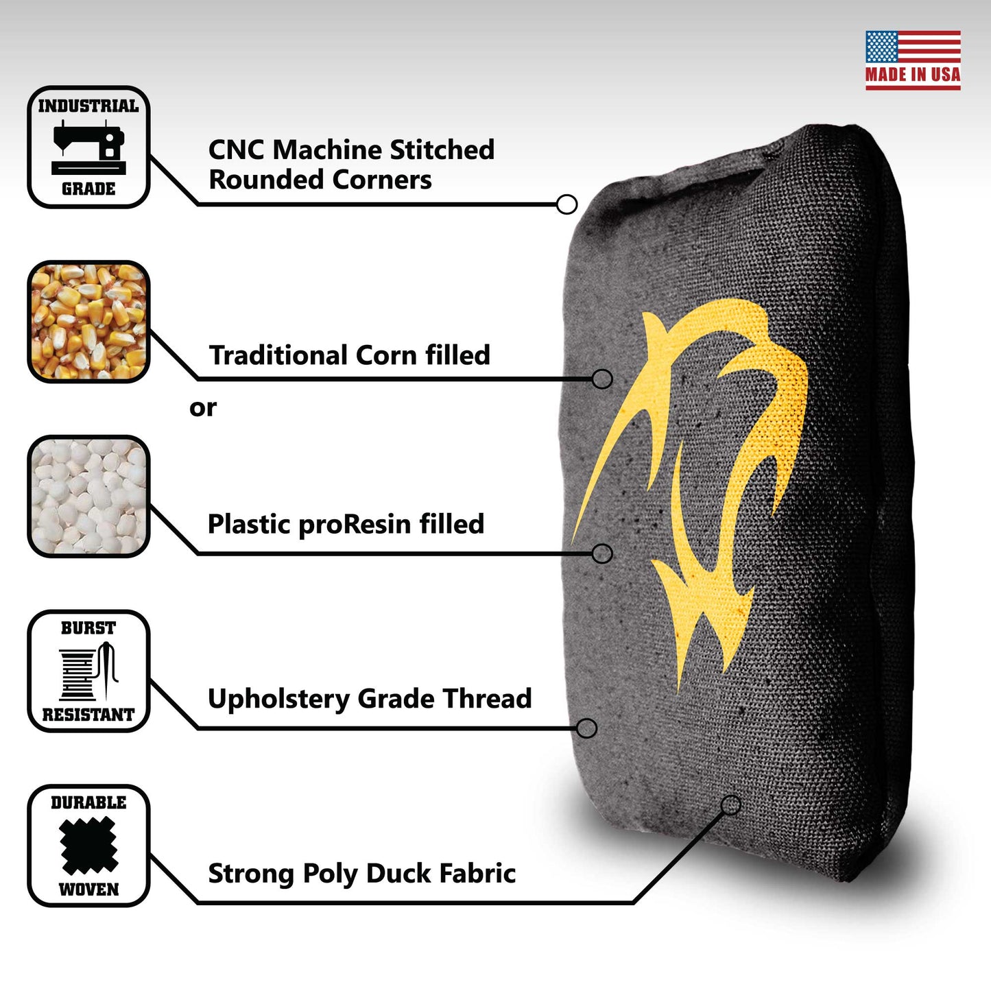 Adelphi University Cornhole Bags - 8 Cornhole Bags