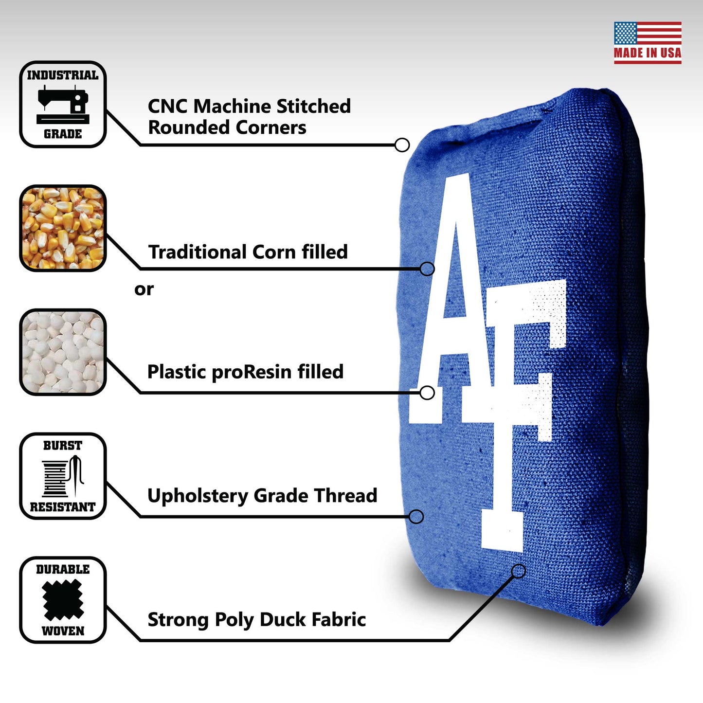 Air Force Academy Cornhole Bags - 8 Cornhole Bags