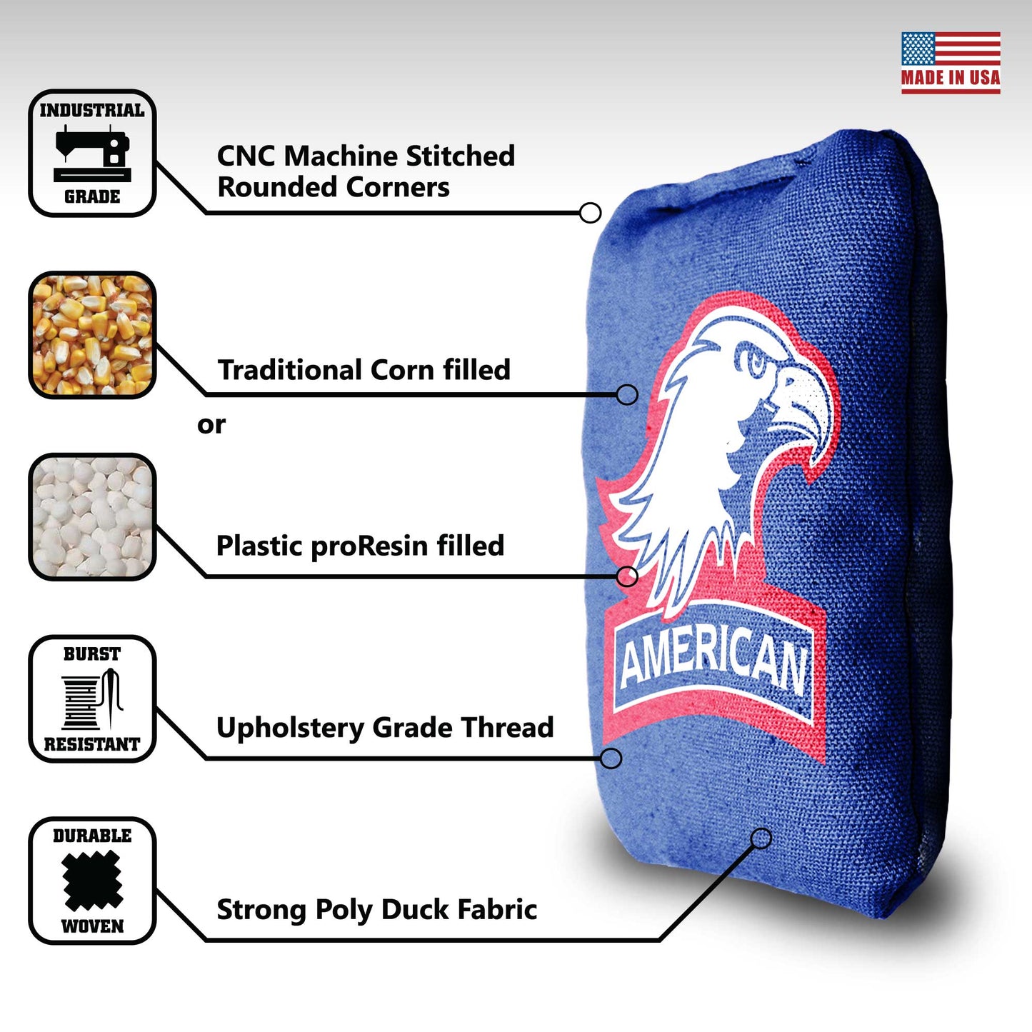 American University Cornhole Bags - 8 Cornhole Bags