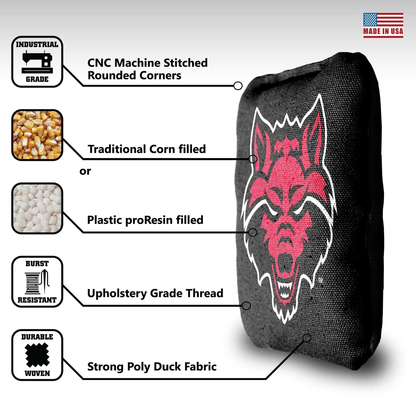 Arkansas State University Cornhole Bags - 8 Cornhole Bags