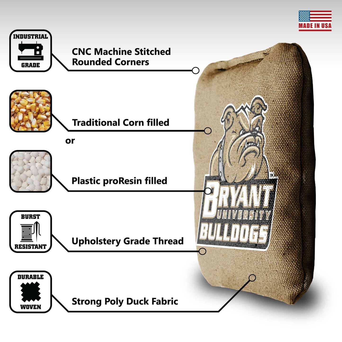 Bryant University Cornhole Bags - 8 Cornhole Bags