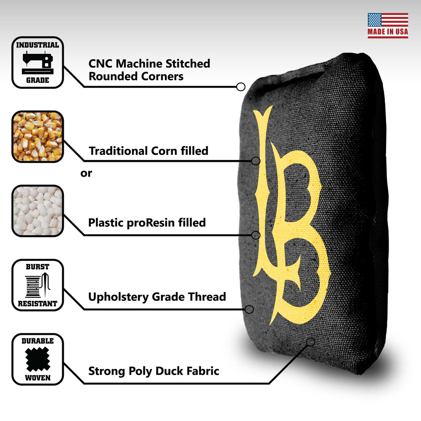 Cal State Long Beach Cornhole Bags - 8 Cornhole Bags