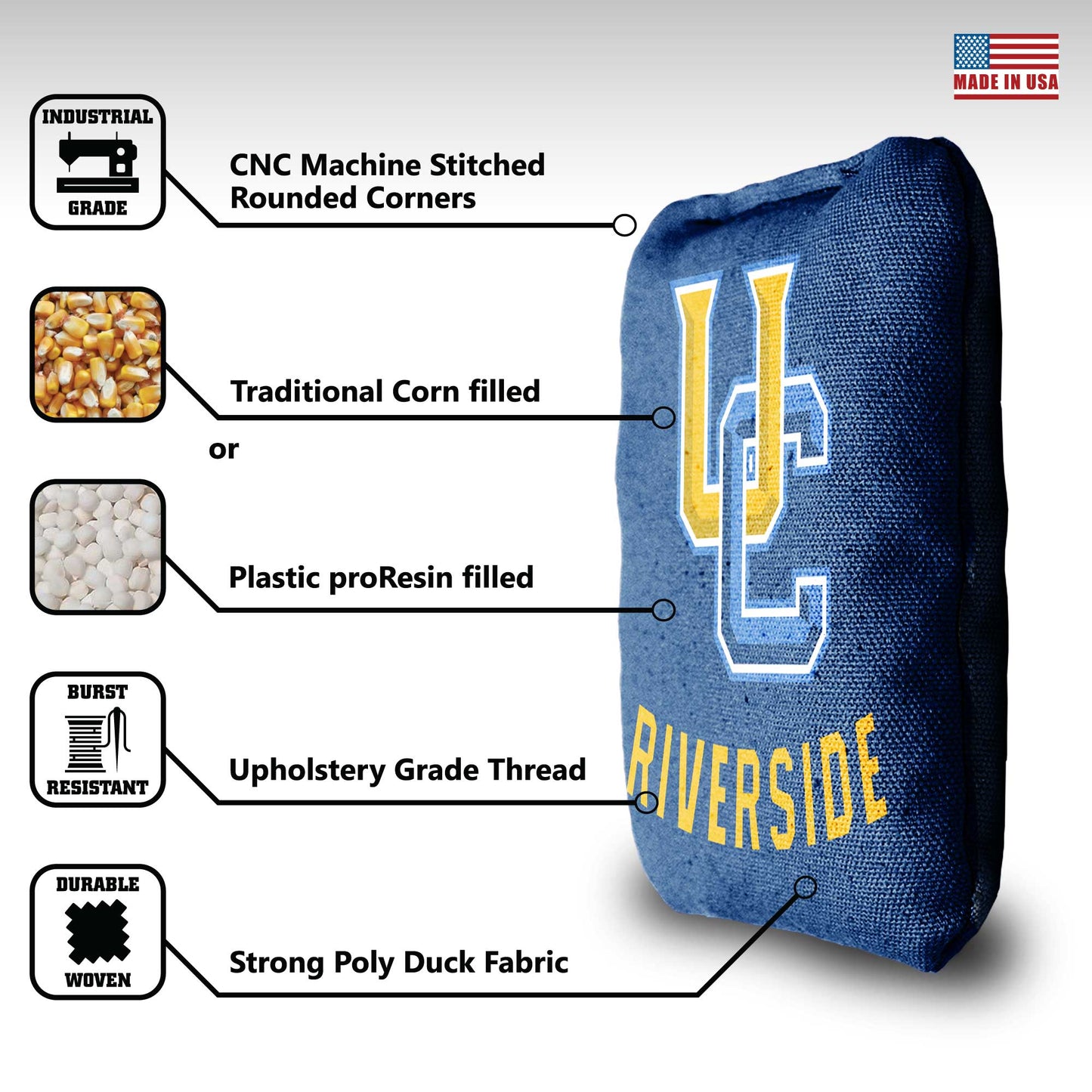 Cal State Riverside Cornhole Bags - 8 Cornhole Bags