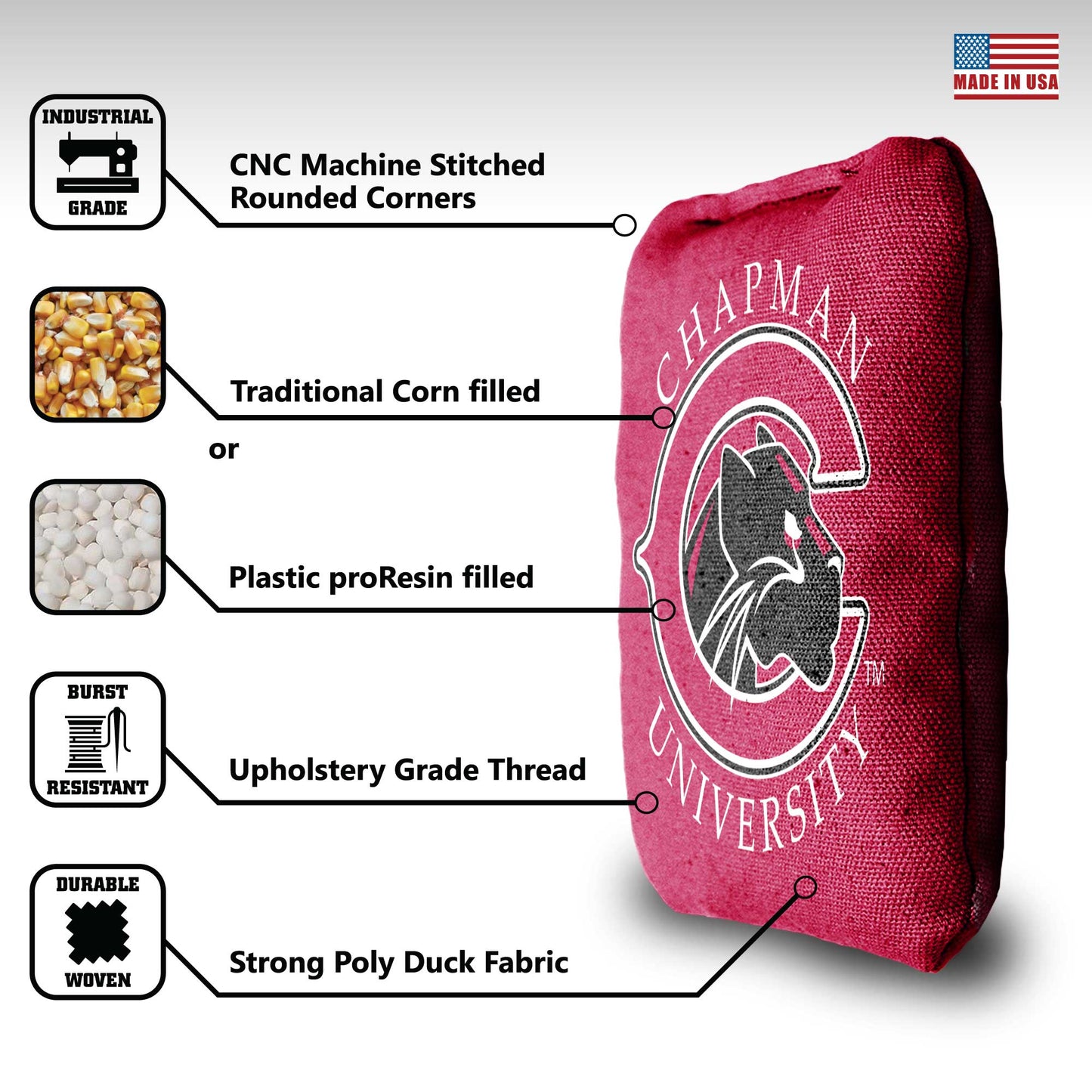 Chapman University Cornhole Bags - 8 Cornhole Bags