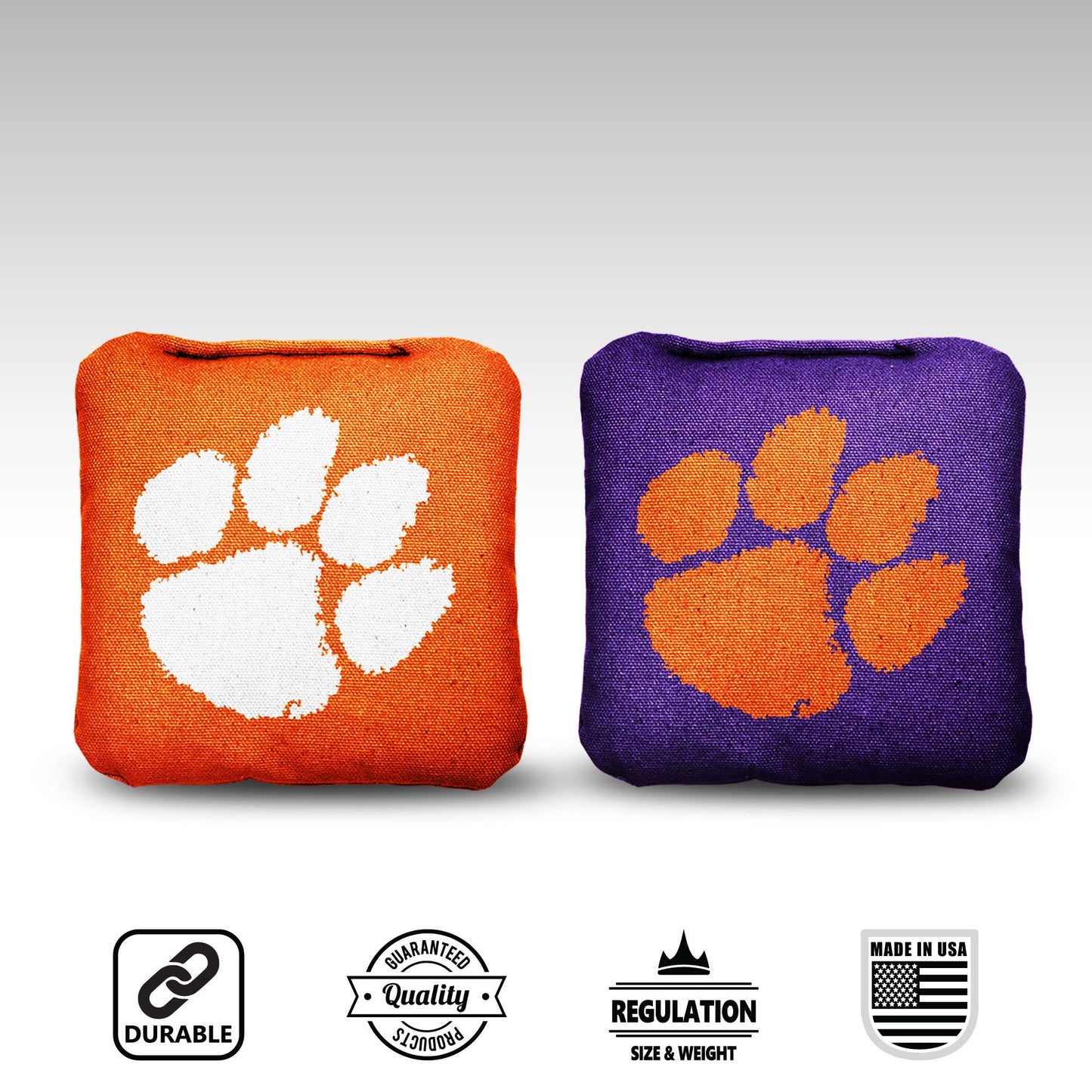 Clemson University Cornhole Bags - 8 Cornhole Bags