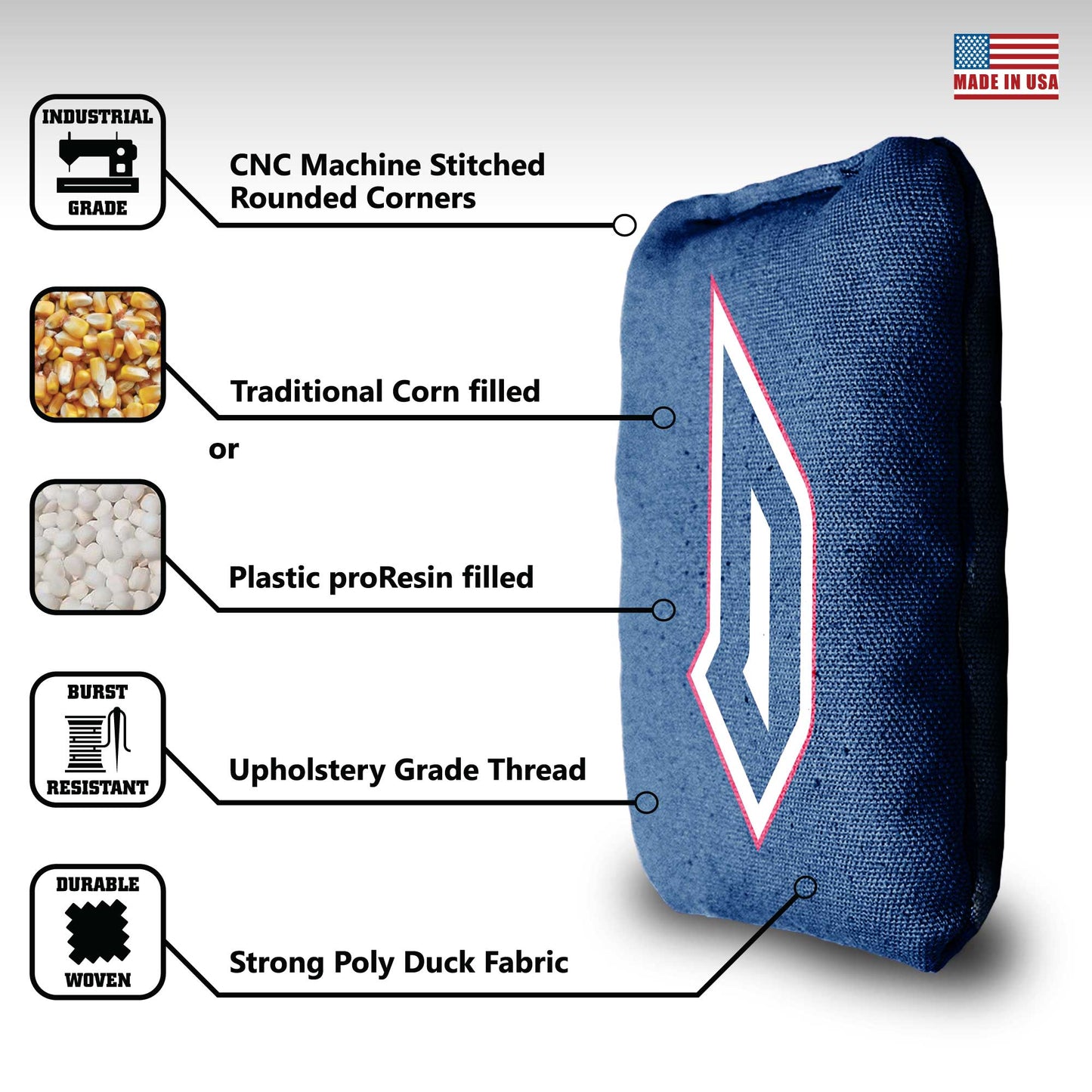 Duquesne University Cornhole Bags - 8 Cornhole Bags