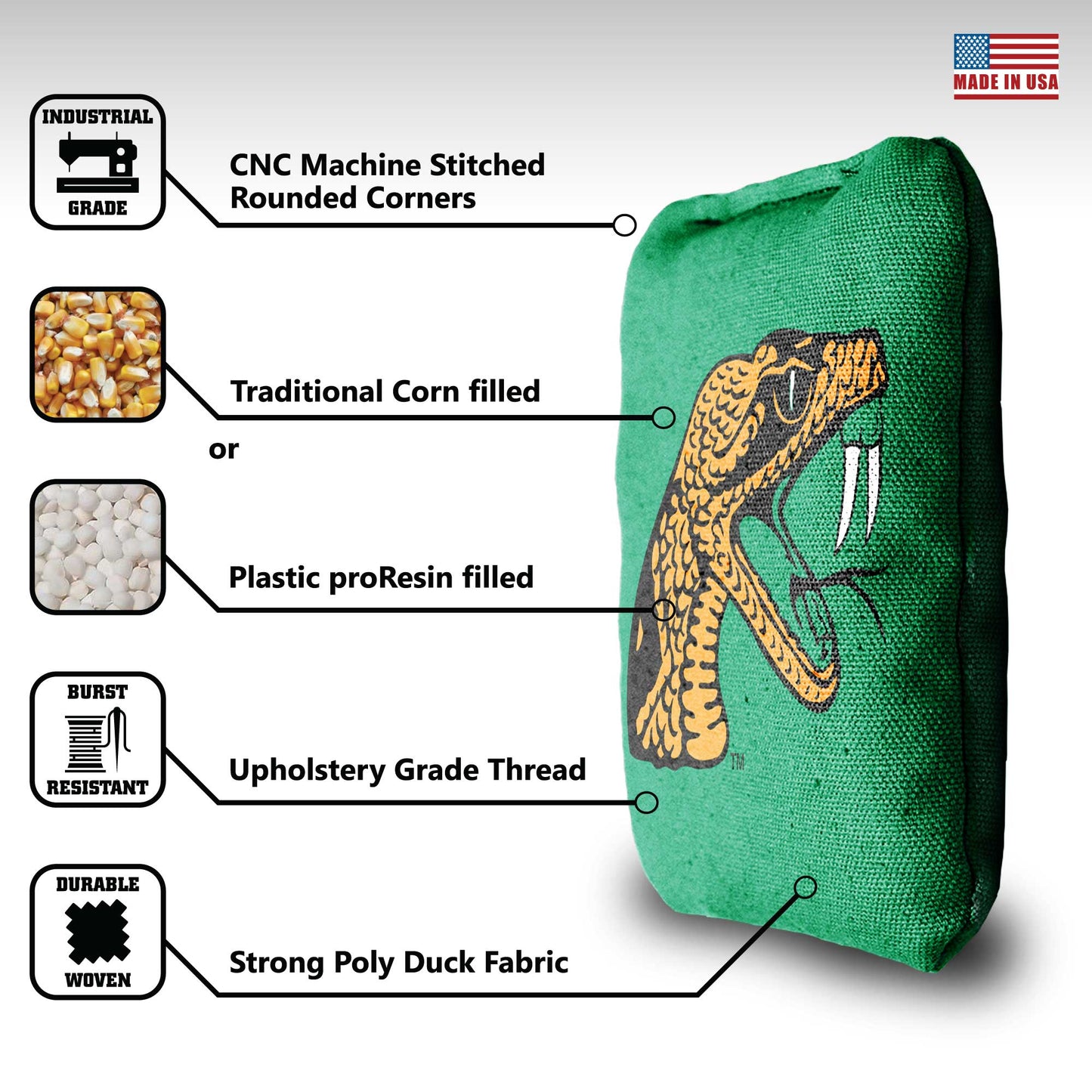 Florida A&M University Cornhole Bags - 8 Cornhole Bags