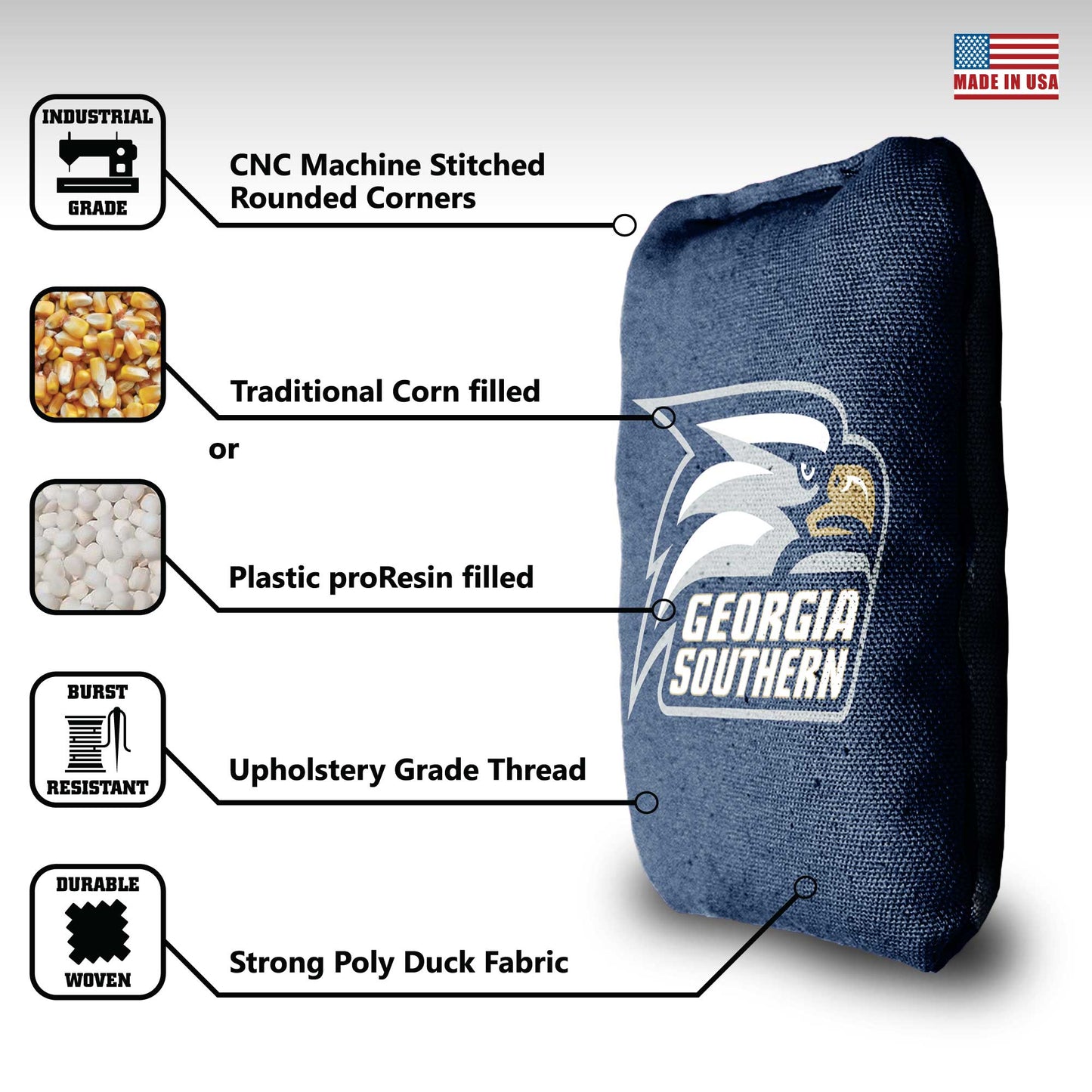 Georgia Southern University Cornhole Bags - 8 Cornhole Bags
