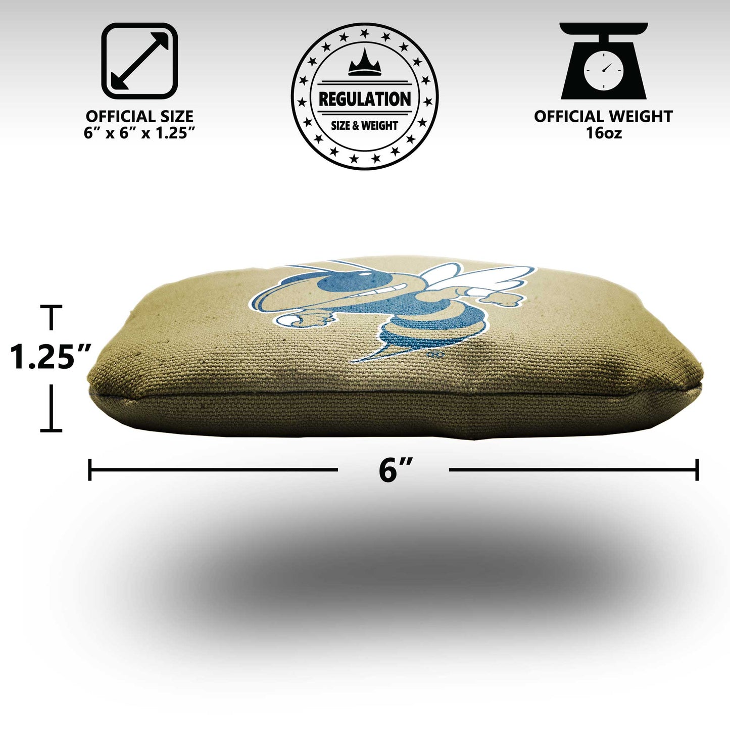 Georgia Tech University Cornhole Bags - 8 Cornhole Bags