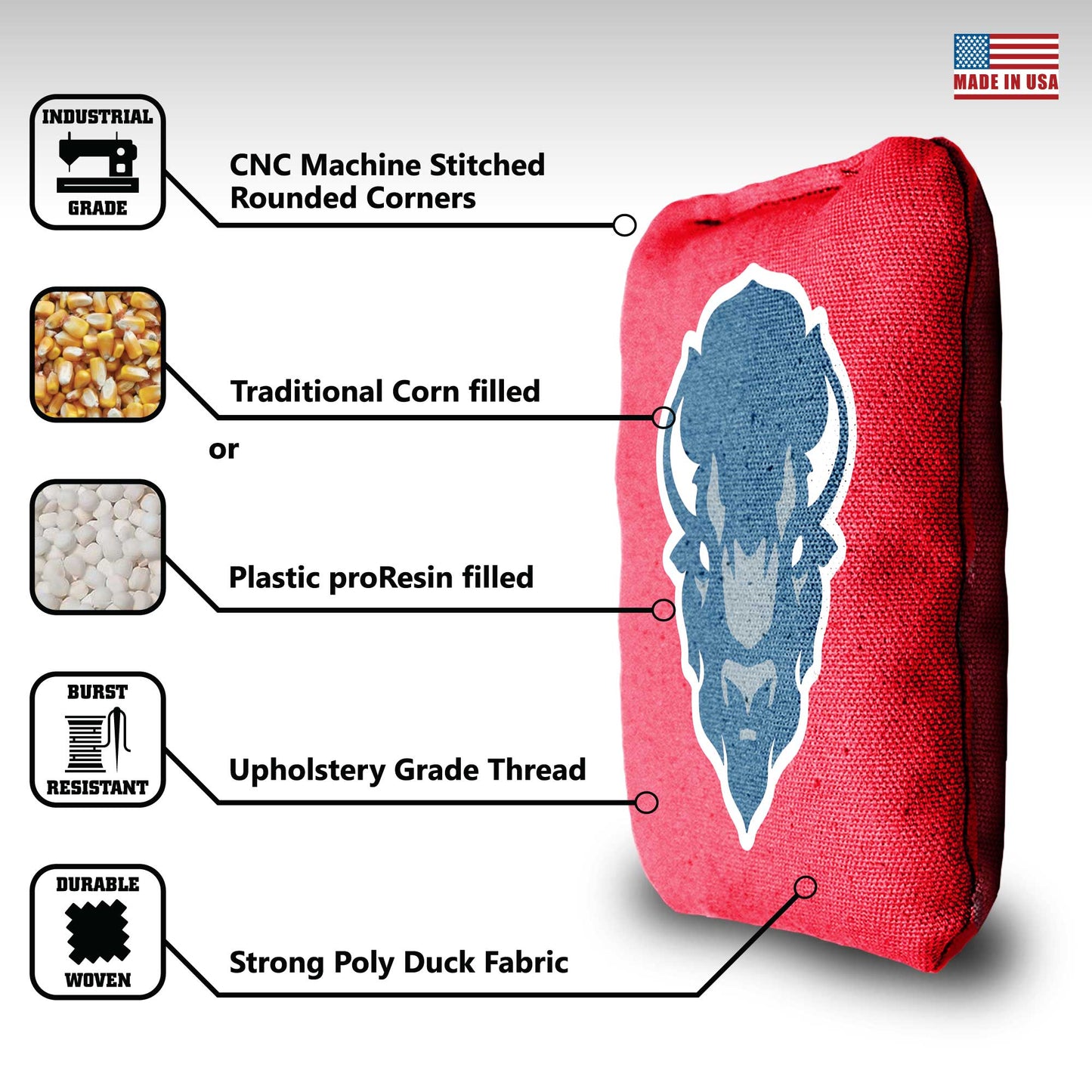 Howard University Cornhole Bags - 8 Cornhole Bags