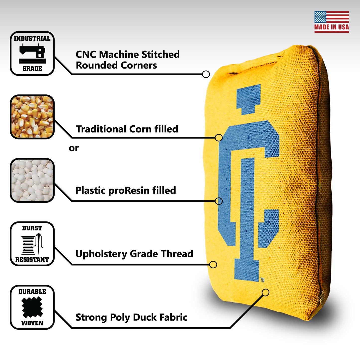 Ithaca College Cornhole Bags - 8 Cornhole Bags