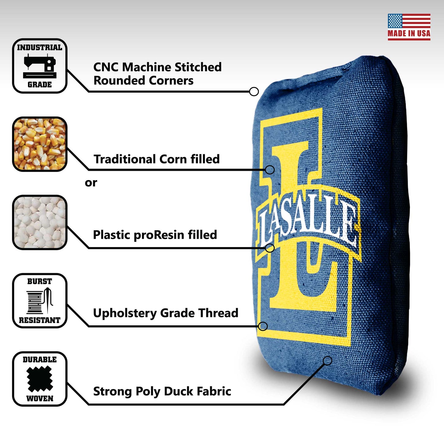 La Salle University Cornhole Bags - 8 Cornhole Bags