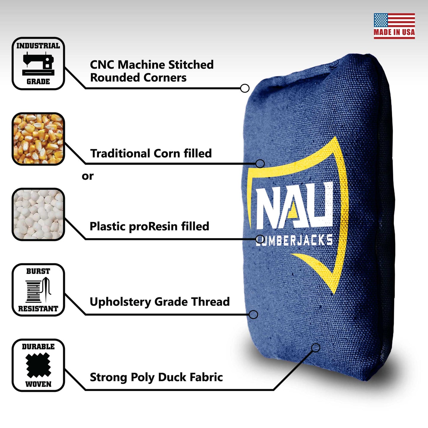 Northern Arizona University Cornhole Bags - 8 Cornhole Bags
