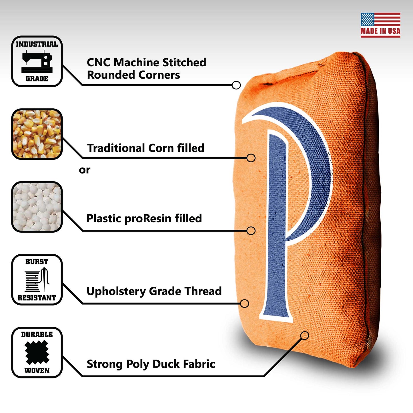 Pepperdine University Cornhole Bags - 8 Cornhole Bags