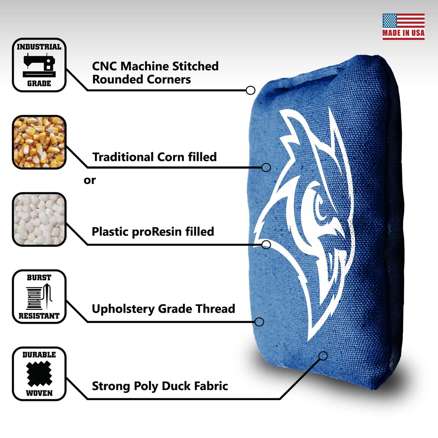 Rice University Cornhole Bags - 8 Cornhole Bags