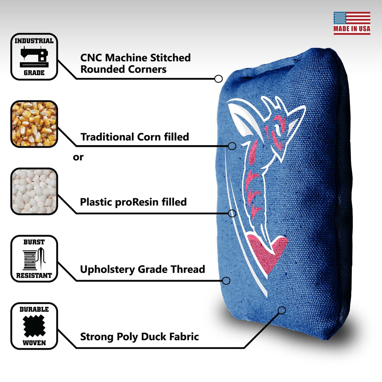 Shenandoah University Cornhole Bags - 8 Cornhole Bags