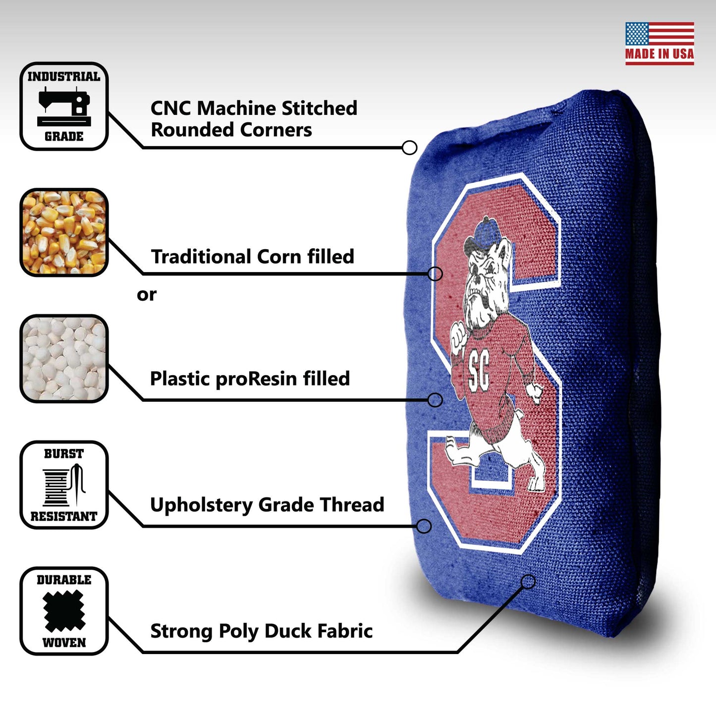 South Carolina State University Cornhole Bags - 8 Cornhole Bags