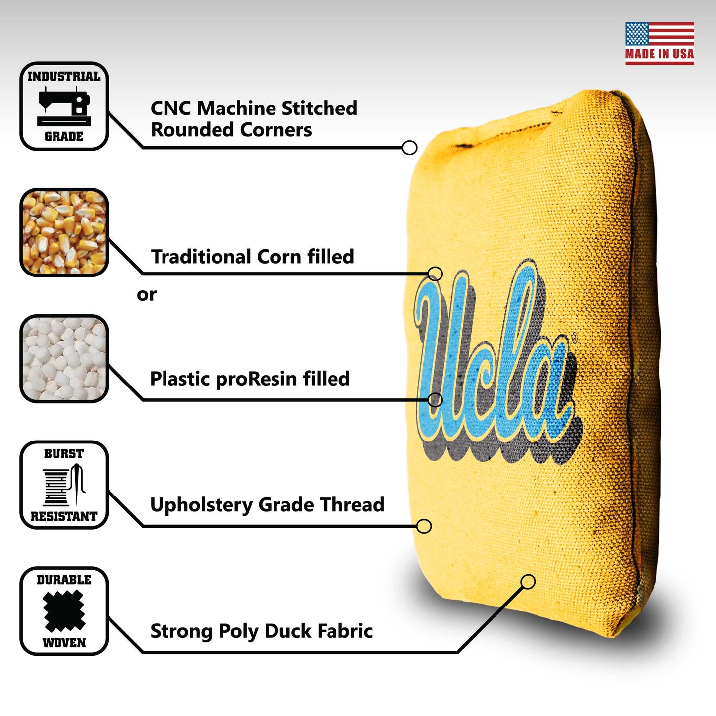 University of California LA Cornhole Bags - 8 Cornhole Bags