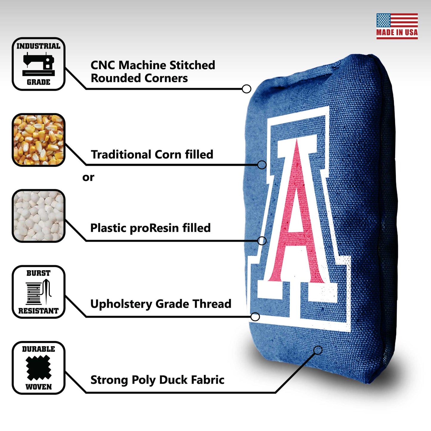 University of Arizona Cornhole Bags - 8 Cornhole Bags