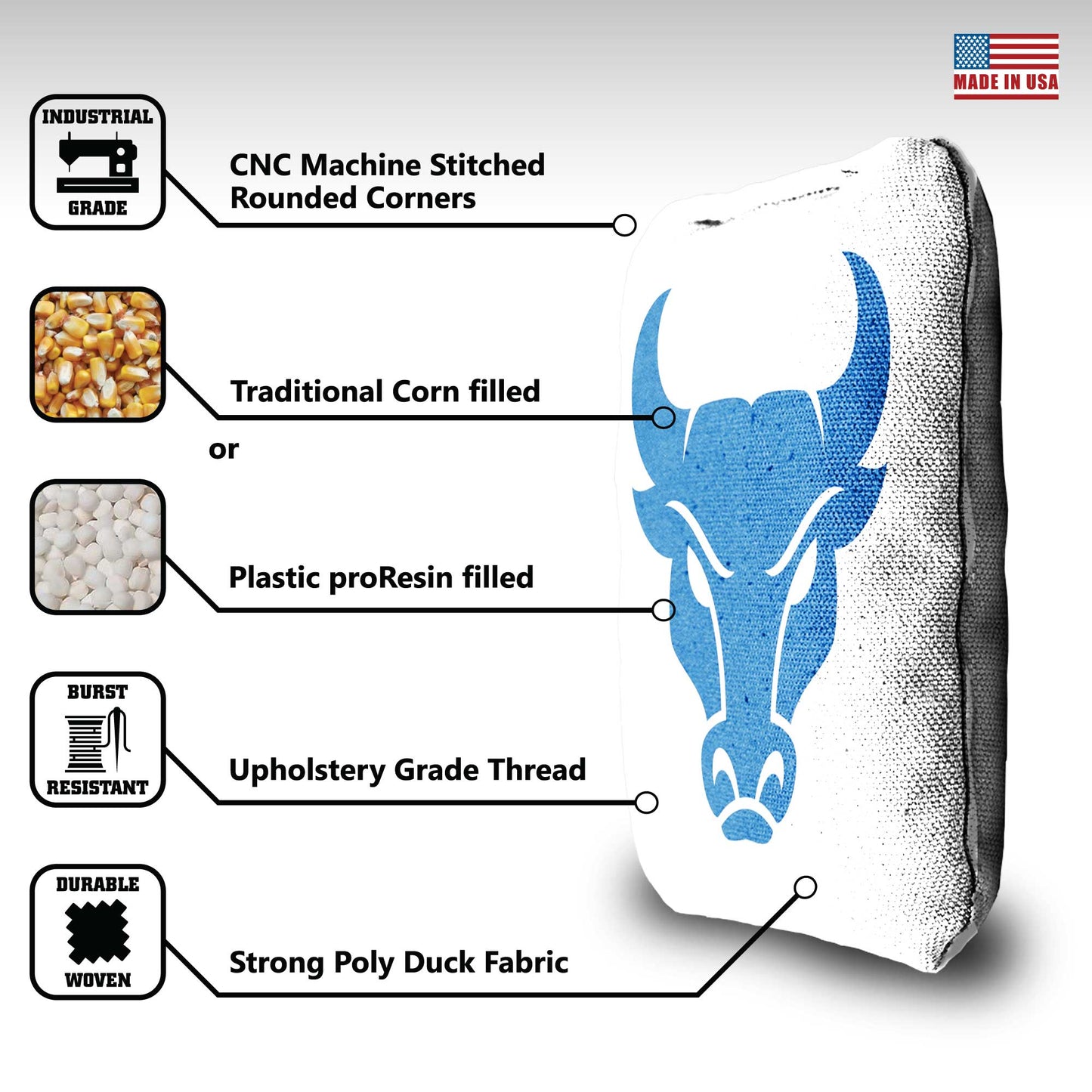 University of Buffalo Cornhole Bags - 8 Cornhole Bags