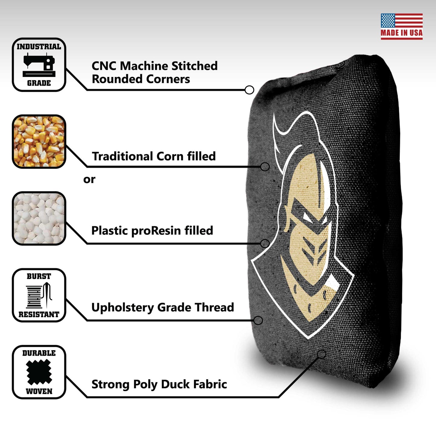 University of Central Florida Cornhole Bags - 8 Cornhole Bags