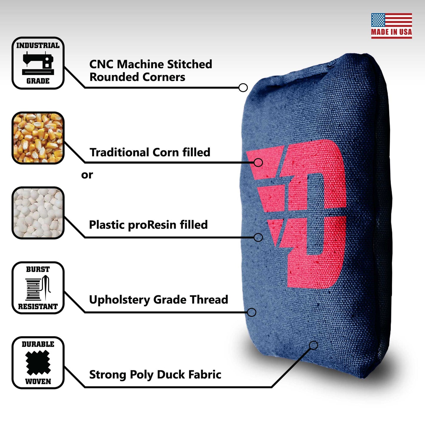 University of Dayton Cornhole Bags - 8 Cornhole Bags
