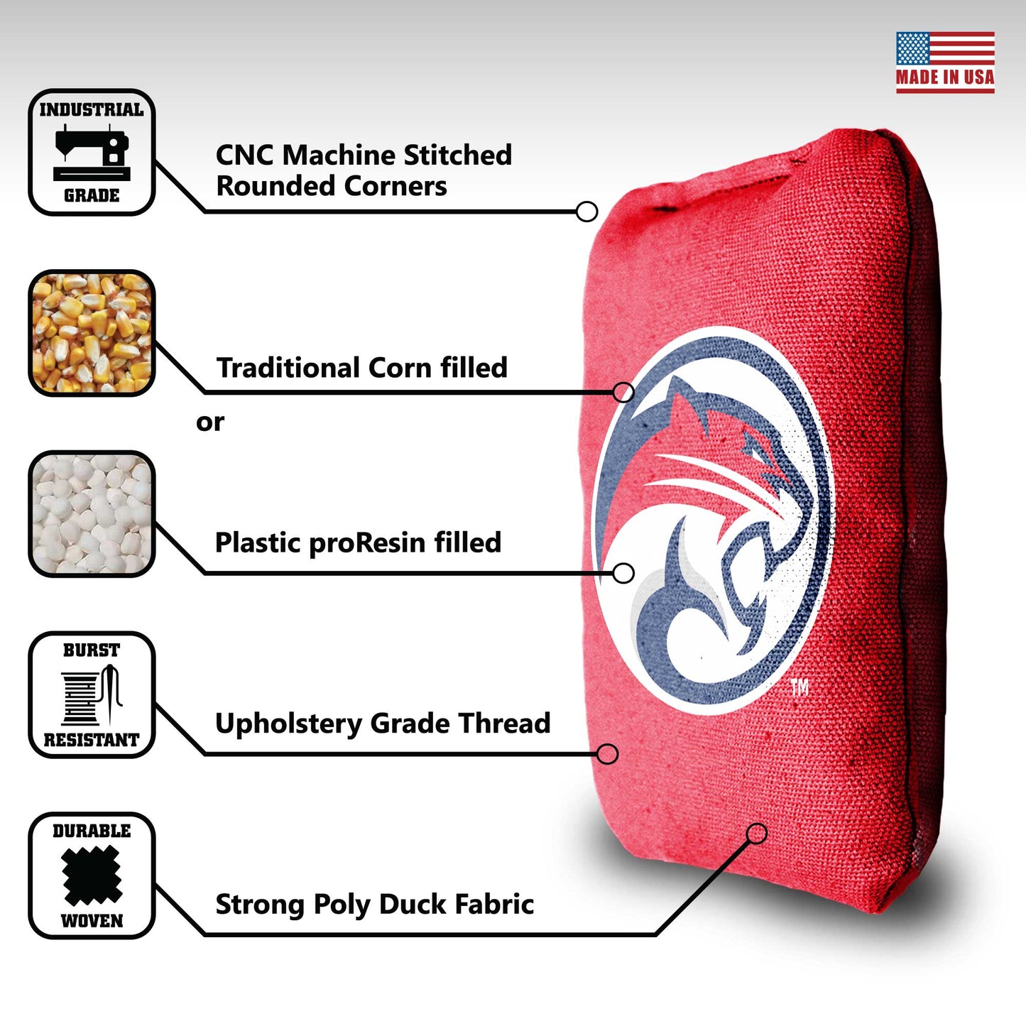 University of Houston Cornhole Bags - 8 Cornhole Bags