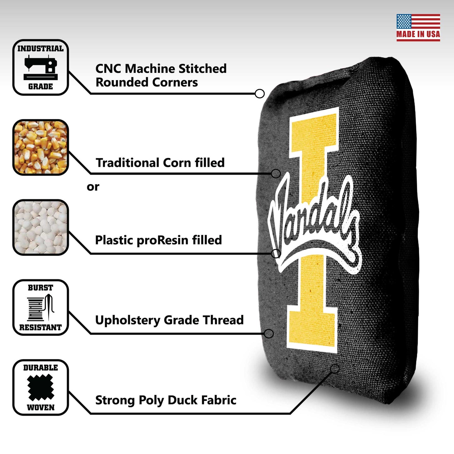 University of Idaho Cornhole Bags - 8 Cornhole Bags