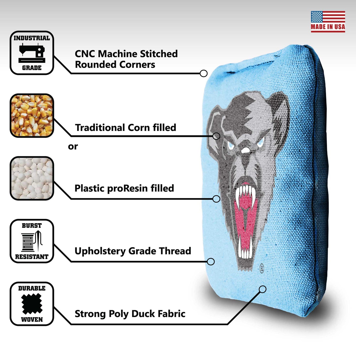 University of Maine Cornhole Bags - 8 Cornhole Bags