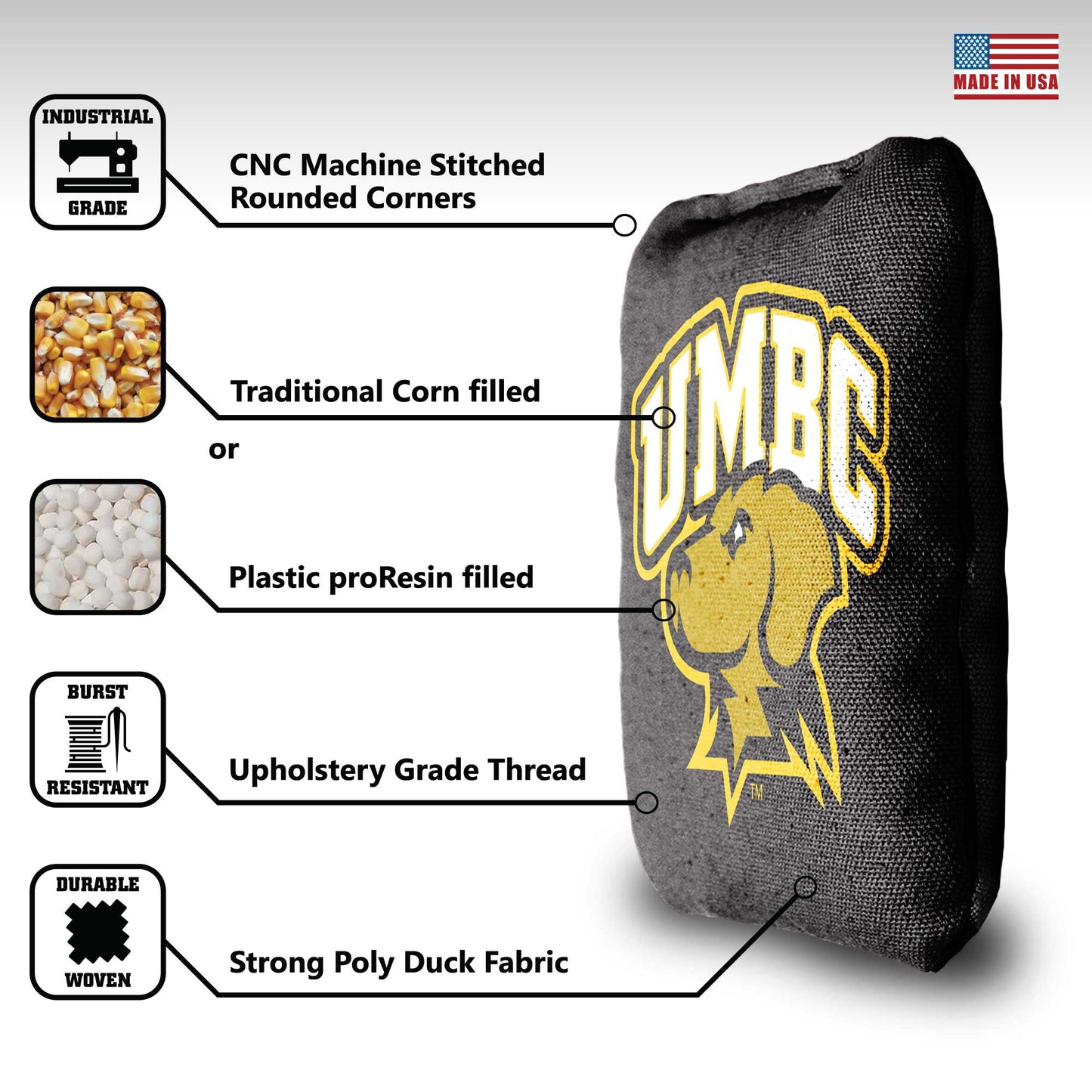 University of Maryland Baltimore Cornhole Bags - 8 Cornhole Bags