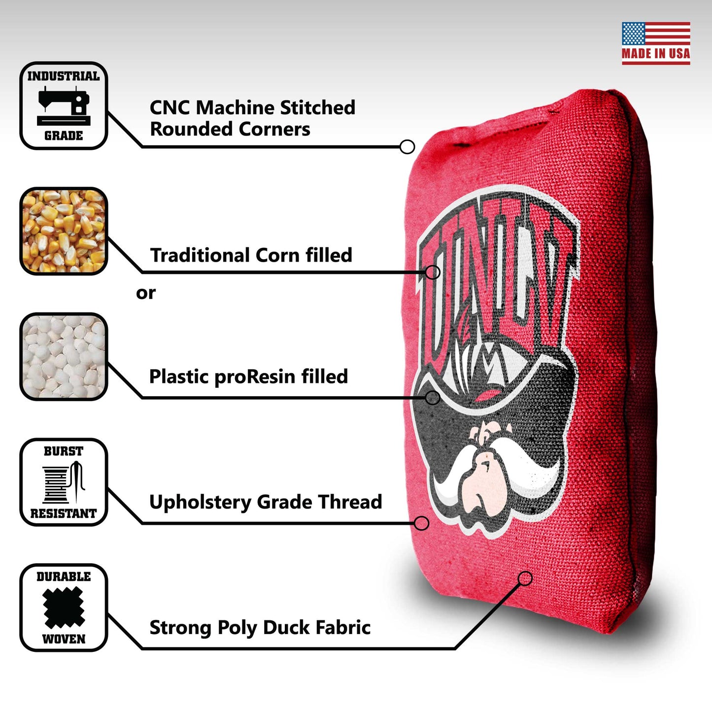University of Nevada Las Vegas Cornhole Bags - 8 Cornhole Bags