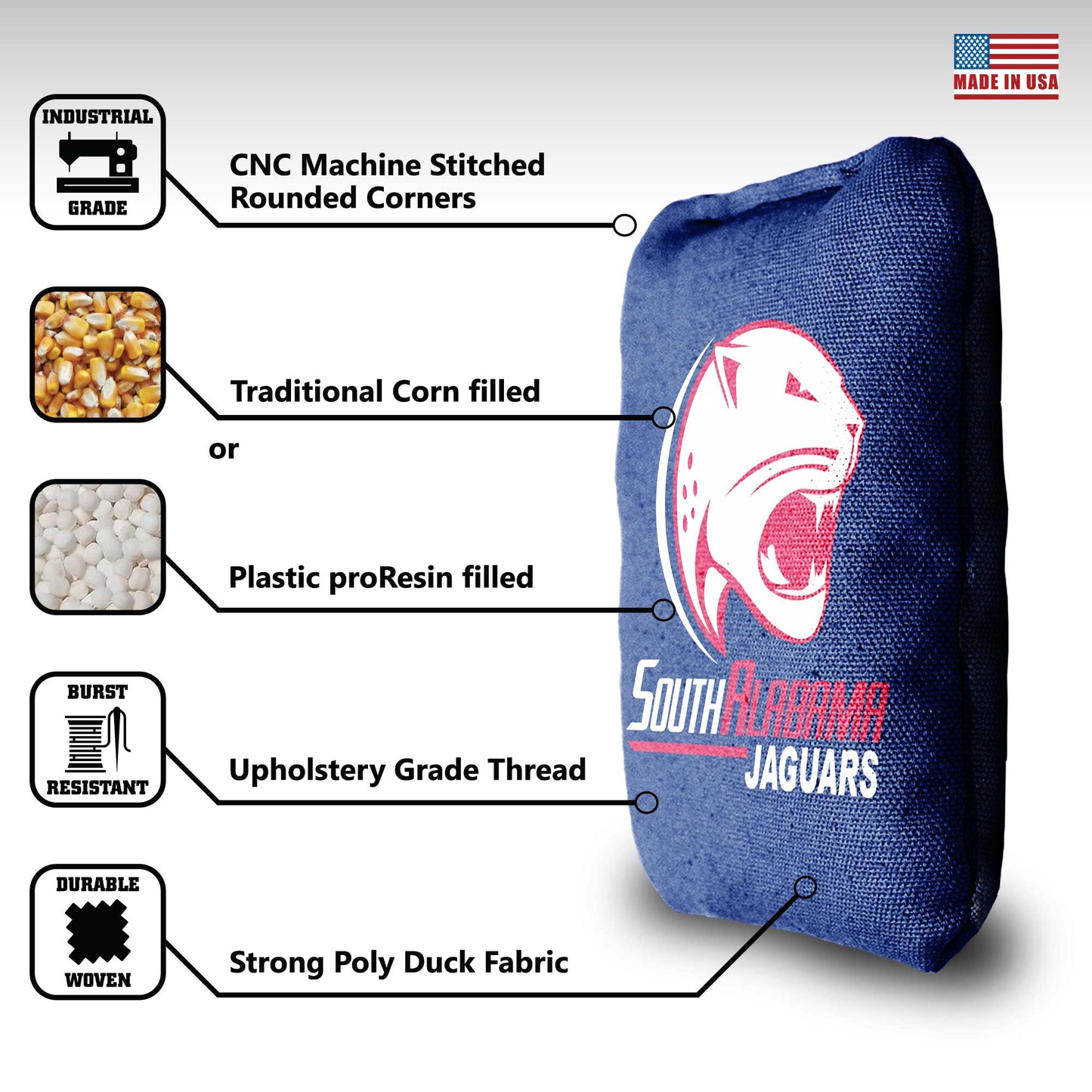 University of South Alabama Cornhole Bags - 8 Cornhole Bags