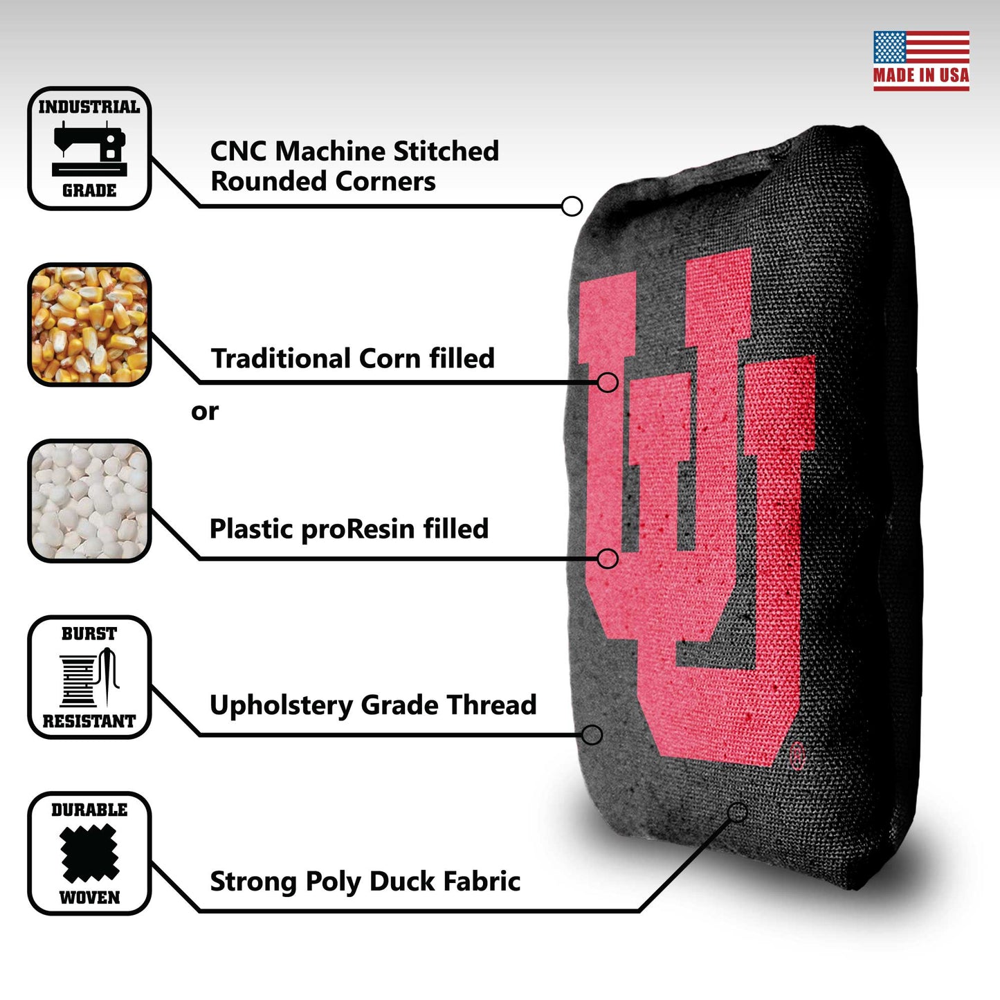 University of Utah Cornhole Bags - 8 Cornhole Bags