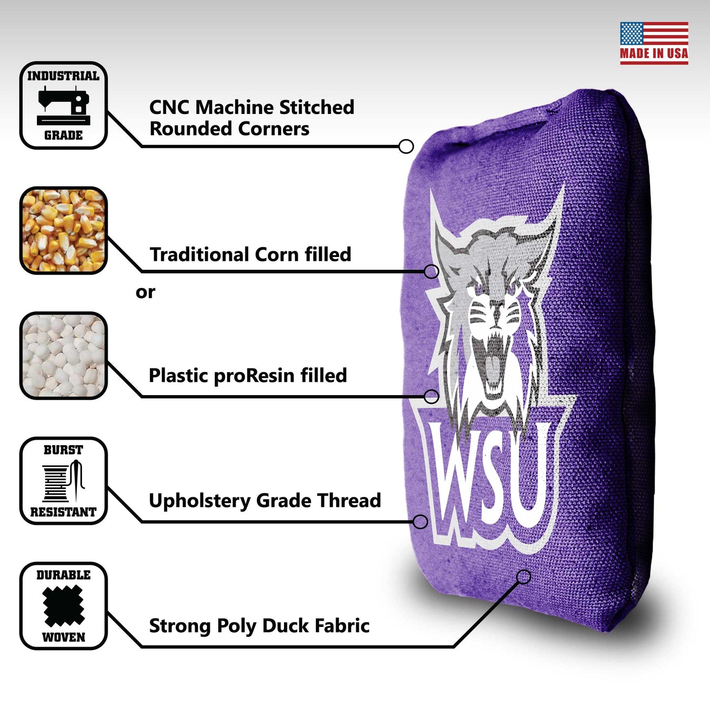 Weber State University Cornhole Bags - 8 Cornhole Bags