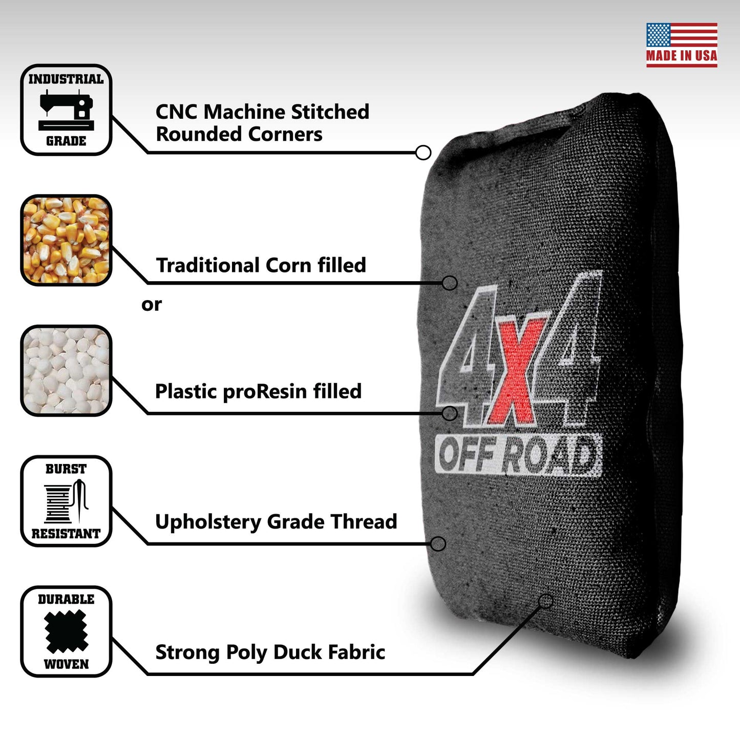 The 4x4s - 8 Cornhole Bags