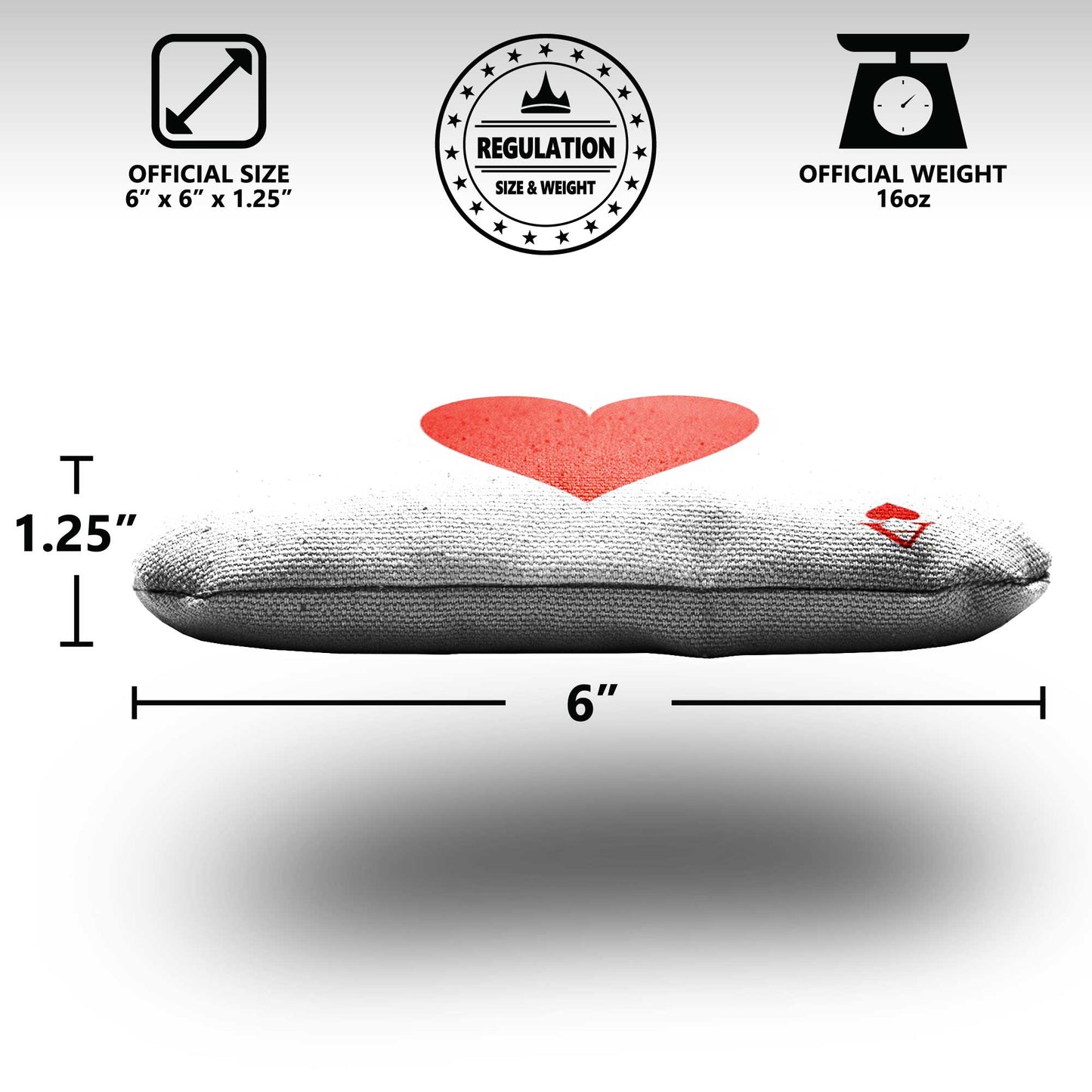 The Ace of Hearts - 8 Cornhole Bags