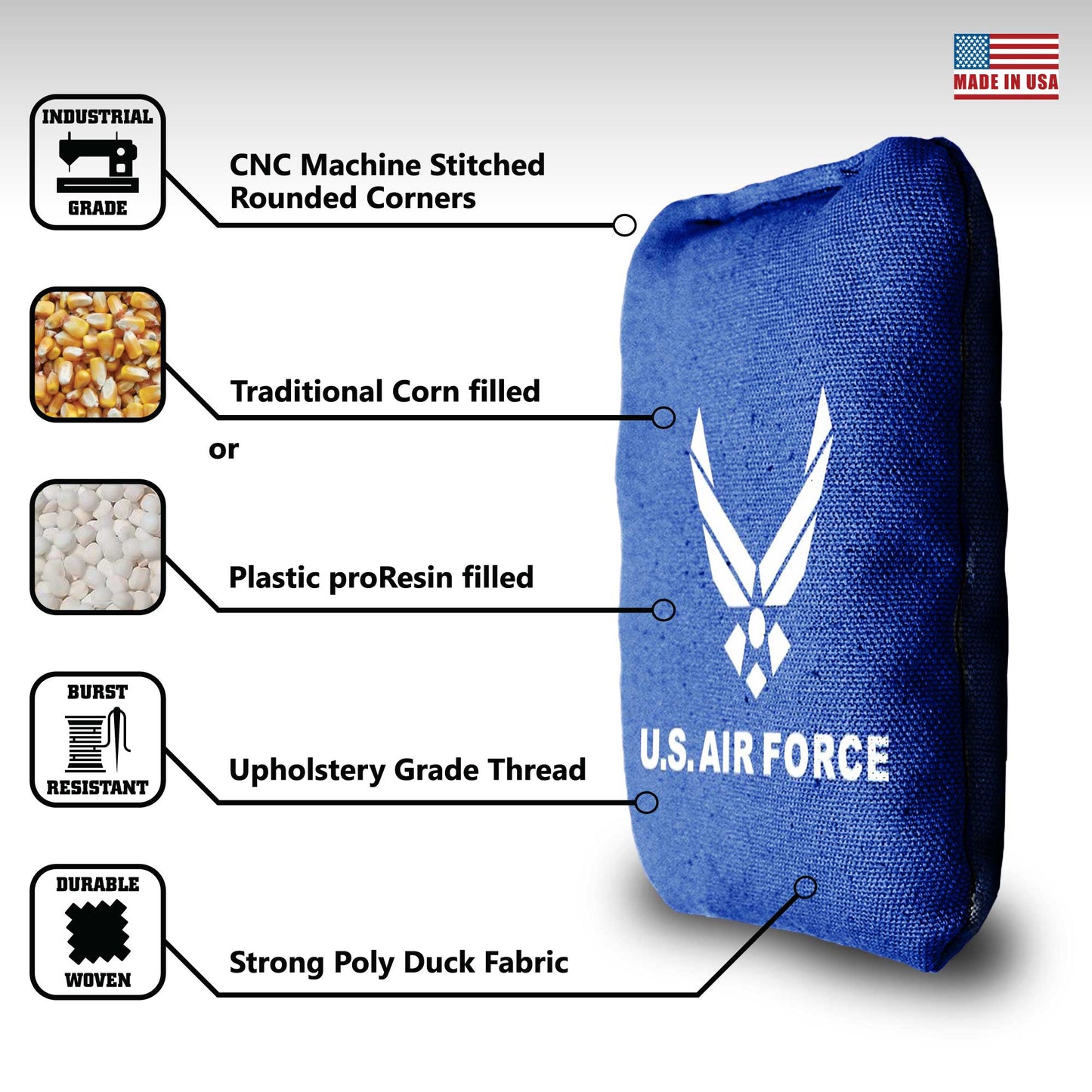 The Air Forces - 8 Cornhole Bags