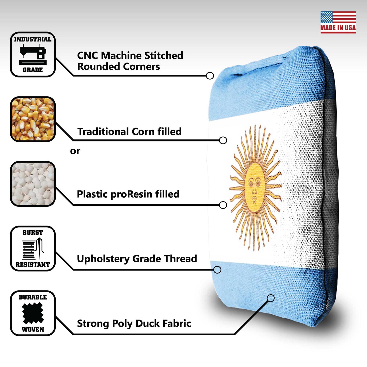 The Argentines - 8 Cornhole Bags