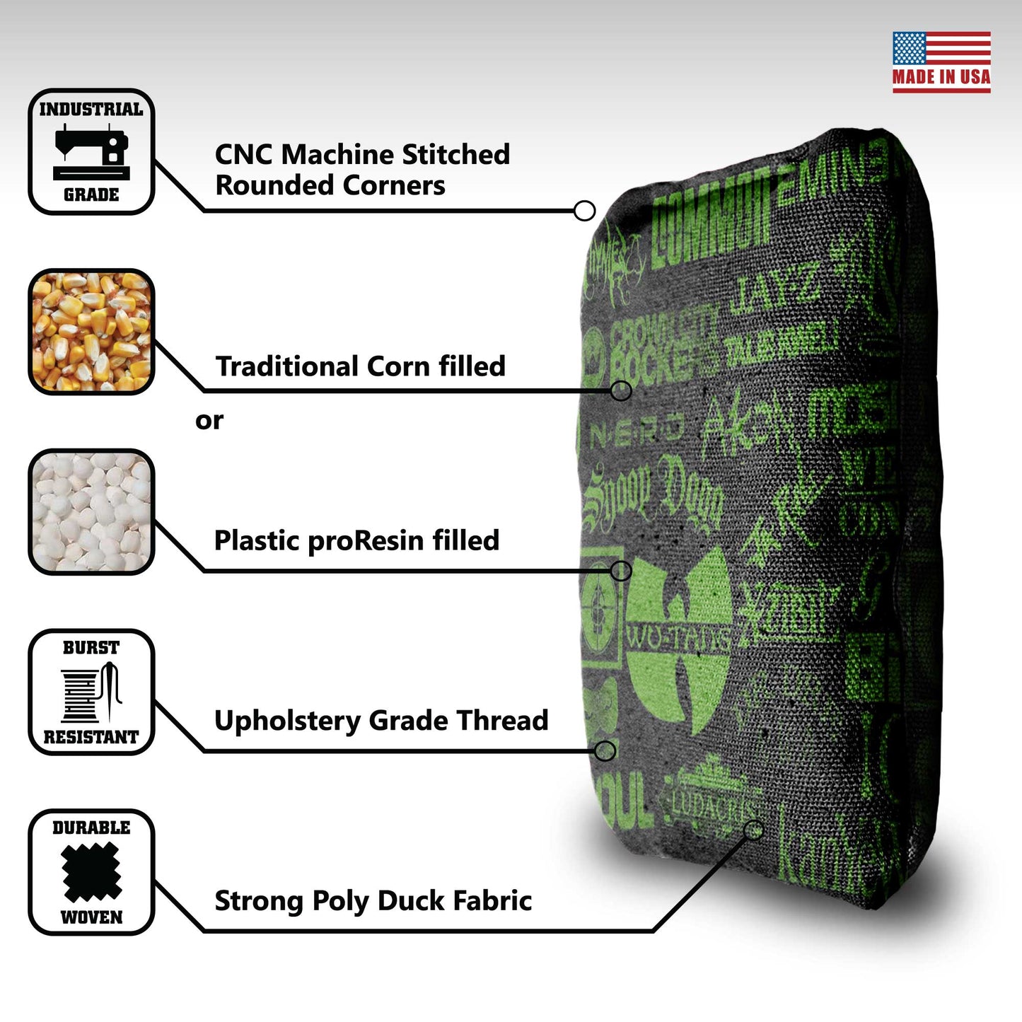 The Beats - 8 Cornhole Bags