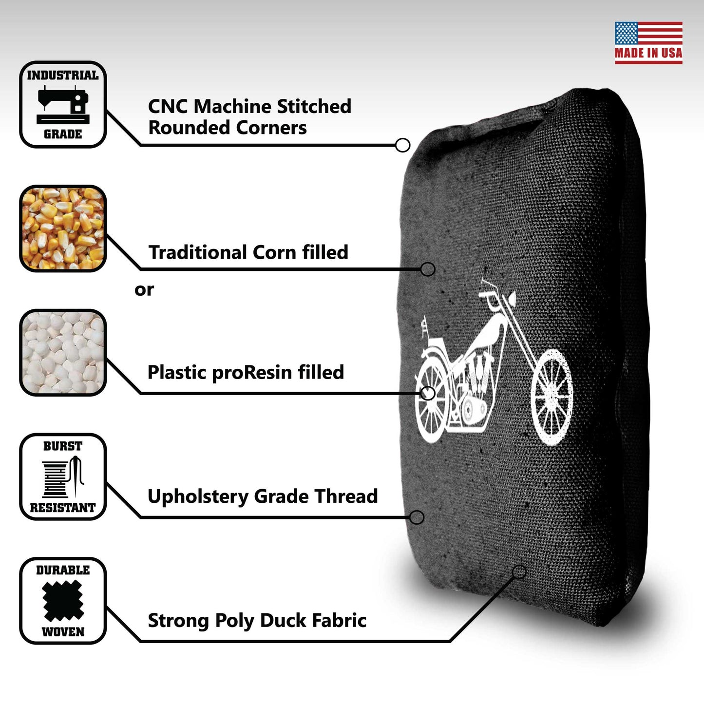 The Bikers - 8 Cornhole Bags