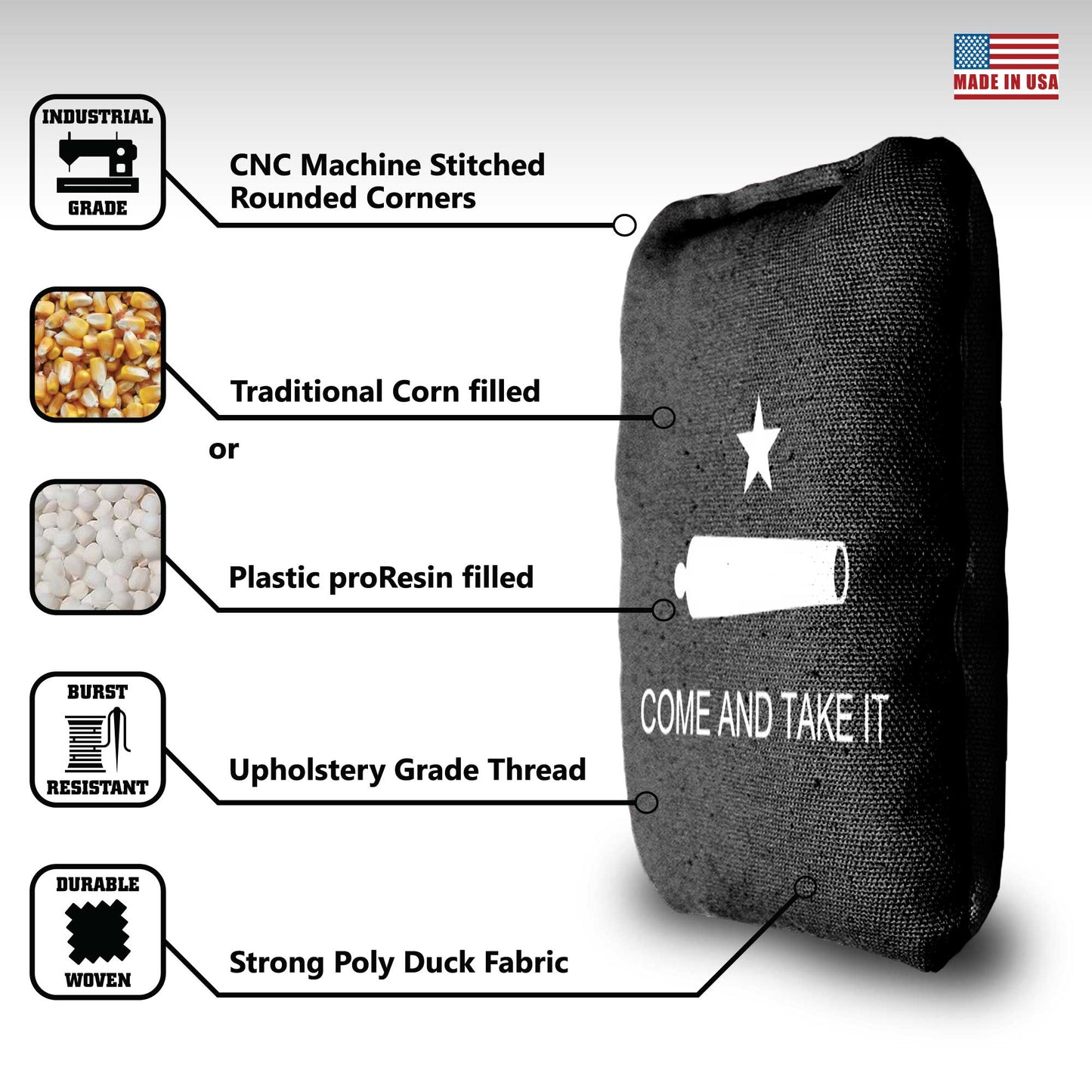 The Come & Take Its - 8 Cornhole Bags