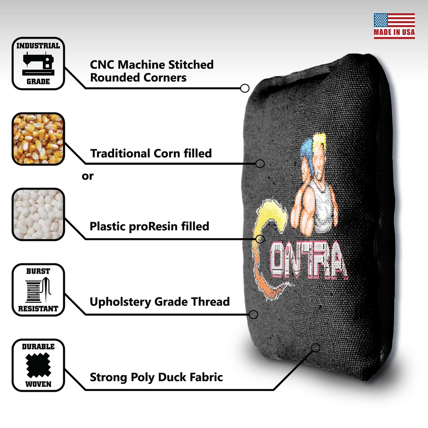 The Contras - 8 Cornhole Bags