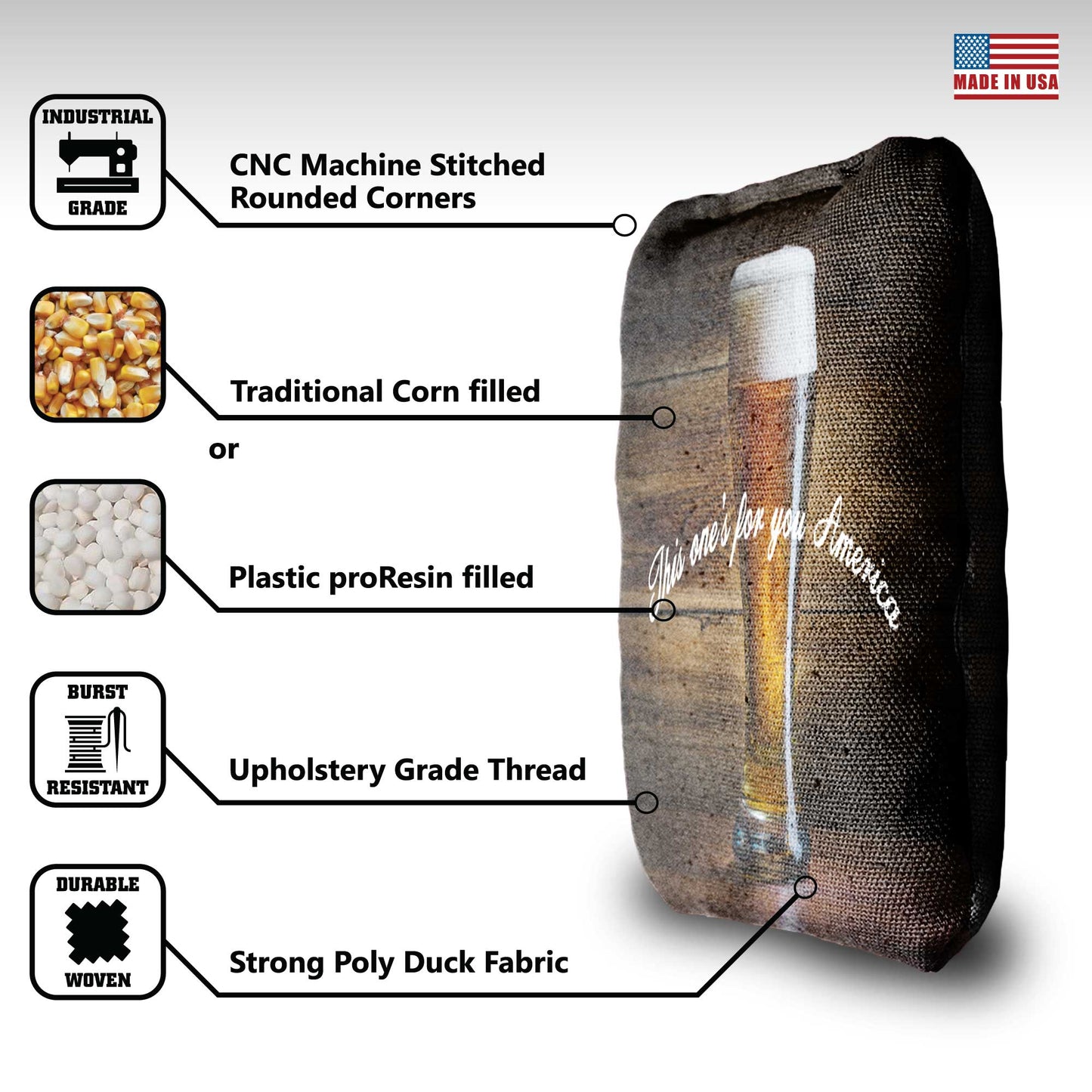 The Drink for Americas - 8 Cornhole Bags