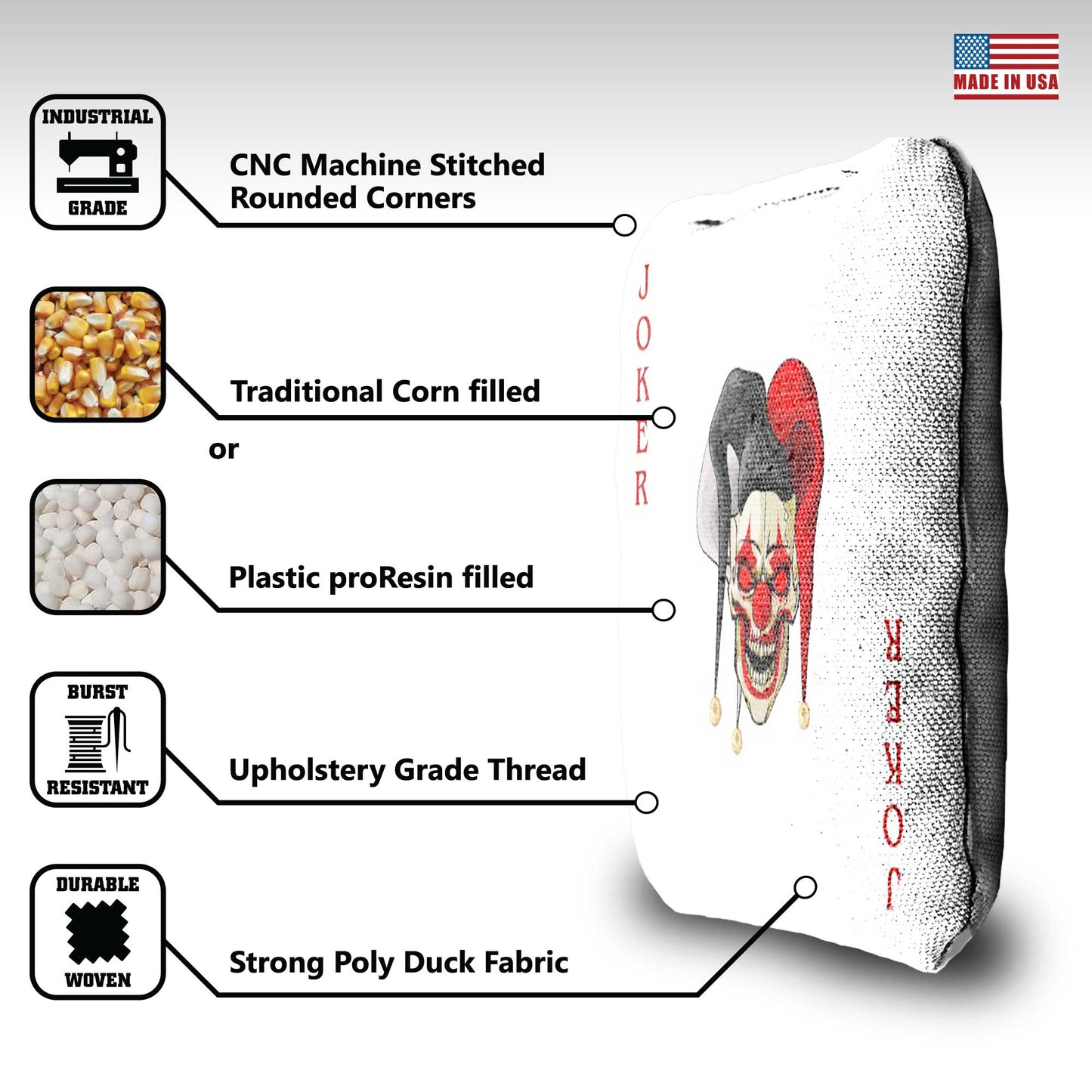 The Evil Jokers - 8 Cornhole Bags