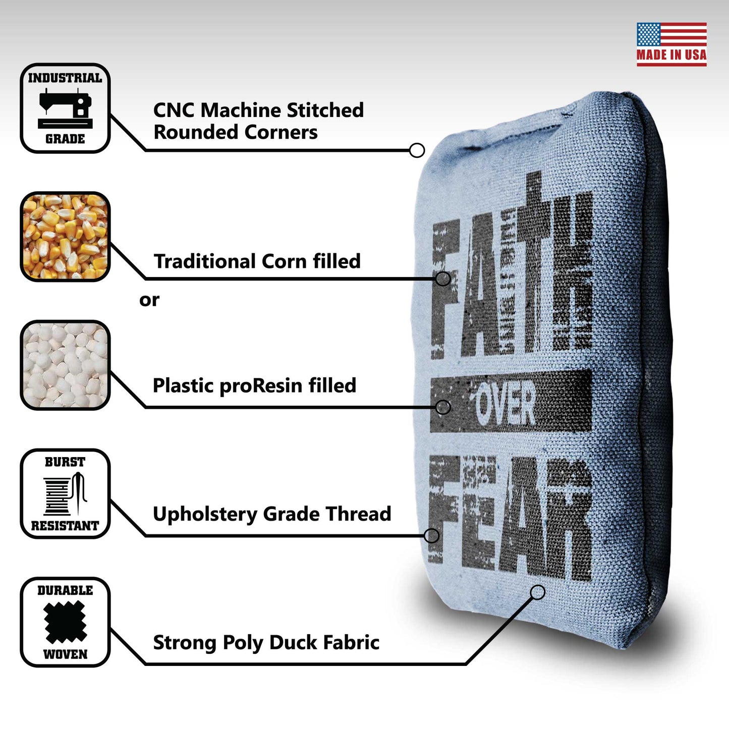 The Faith over Fears - 8 Cornhole Bags
