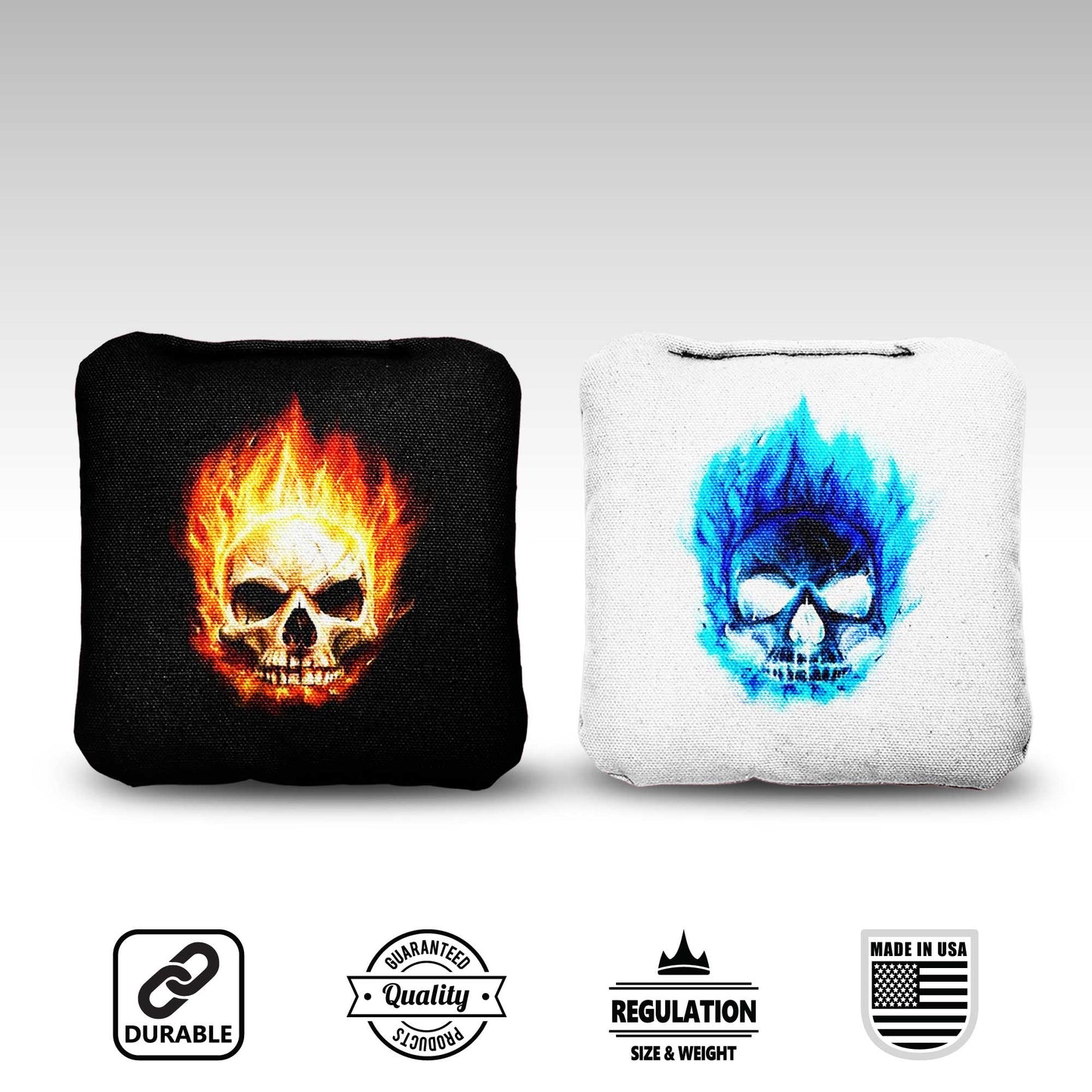 The Flaming Skulls - 8 Cornhole Bags