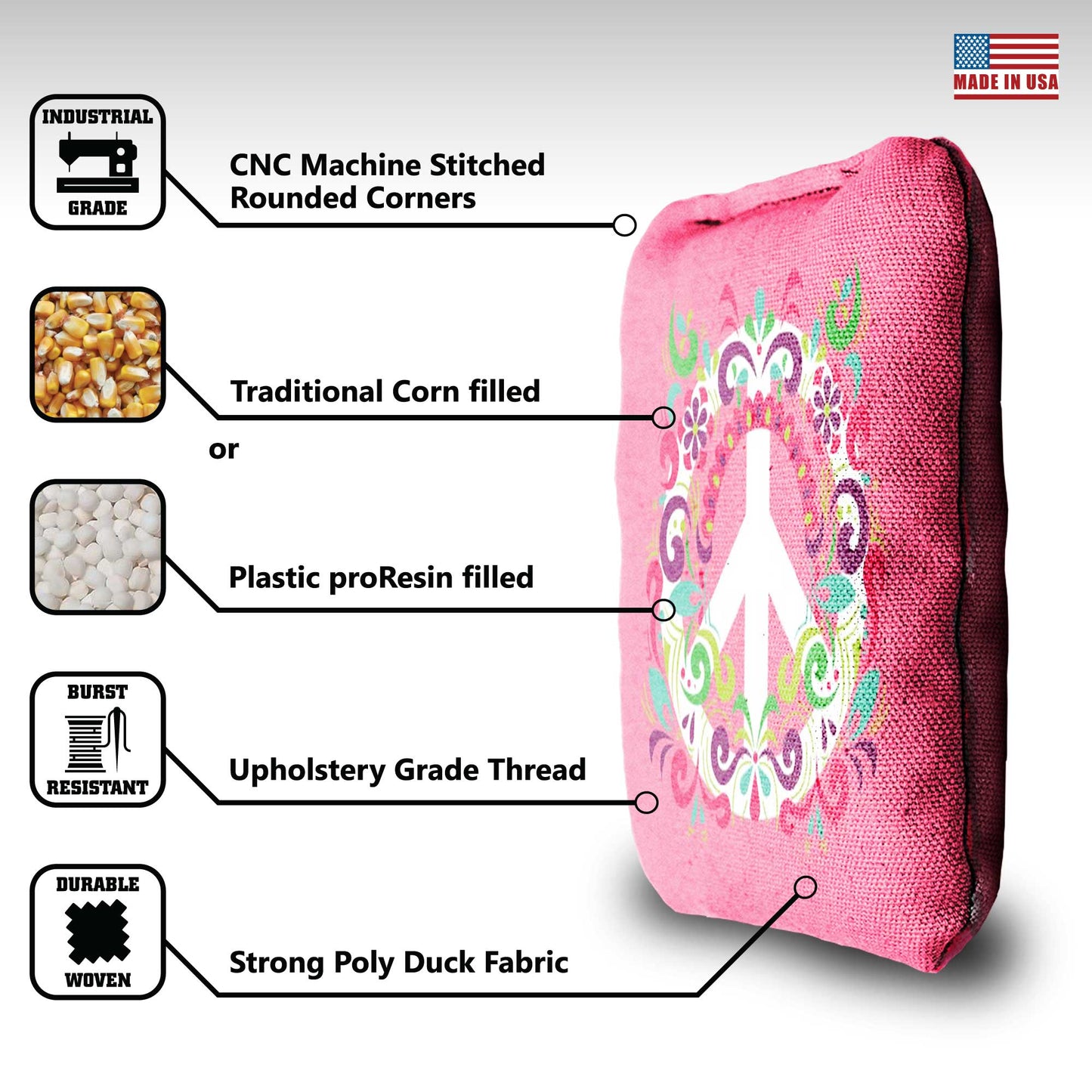 The Flower Powers - 8 Cornhole Bags