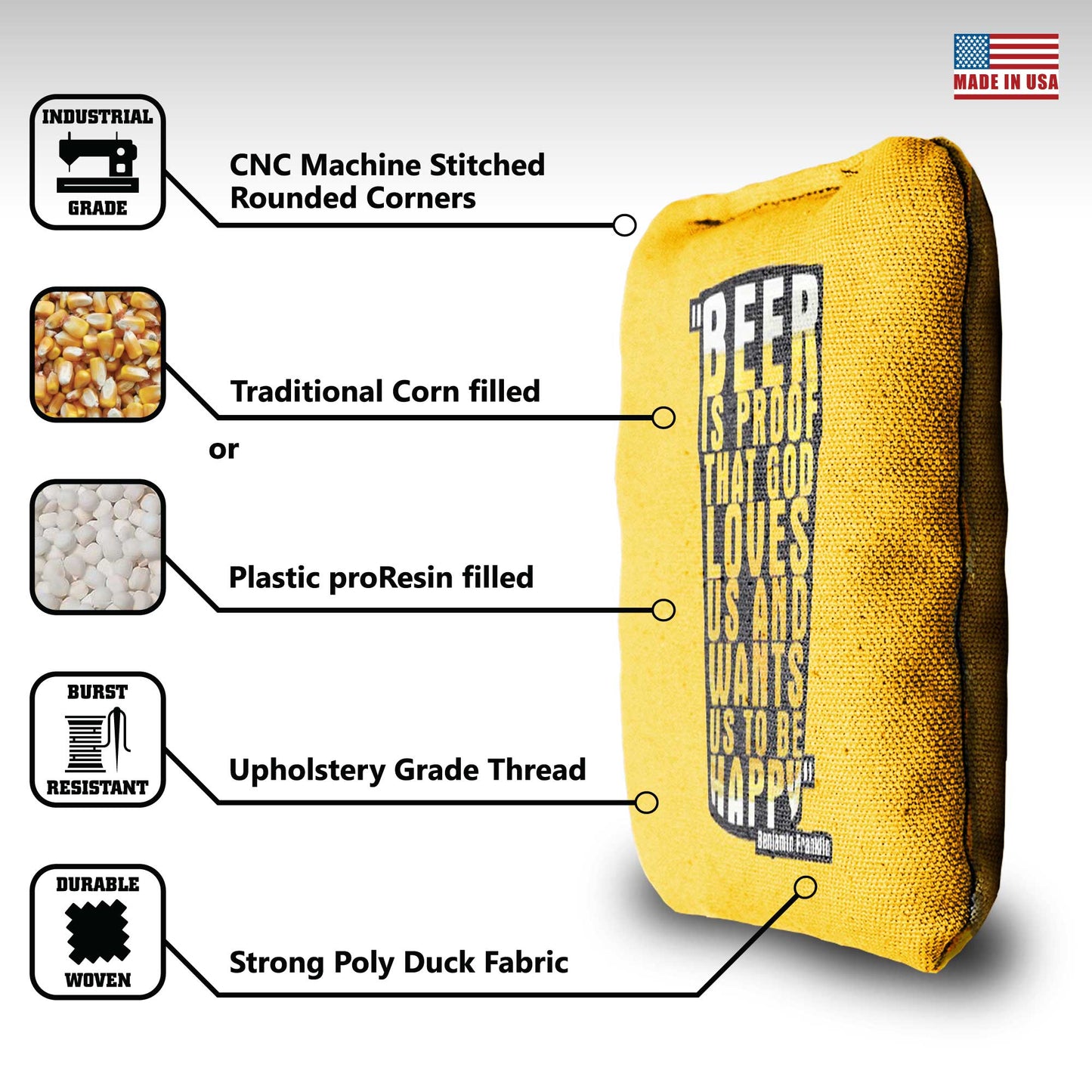 The God Loves Beers - 8 Cornhole Bags